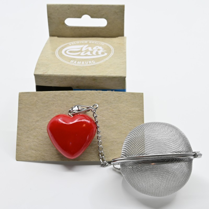 Boule à thé cœur rouge