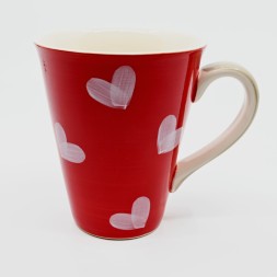 Tasse rouge cœur blanc