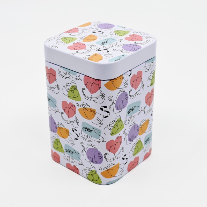 Boîte à thé chats en couleurs 50gr