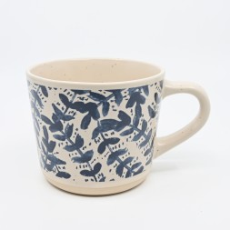 Mug ivoire à feuilles